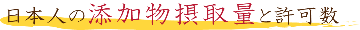 日本人の添加物摂取量と許可数